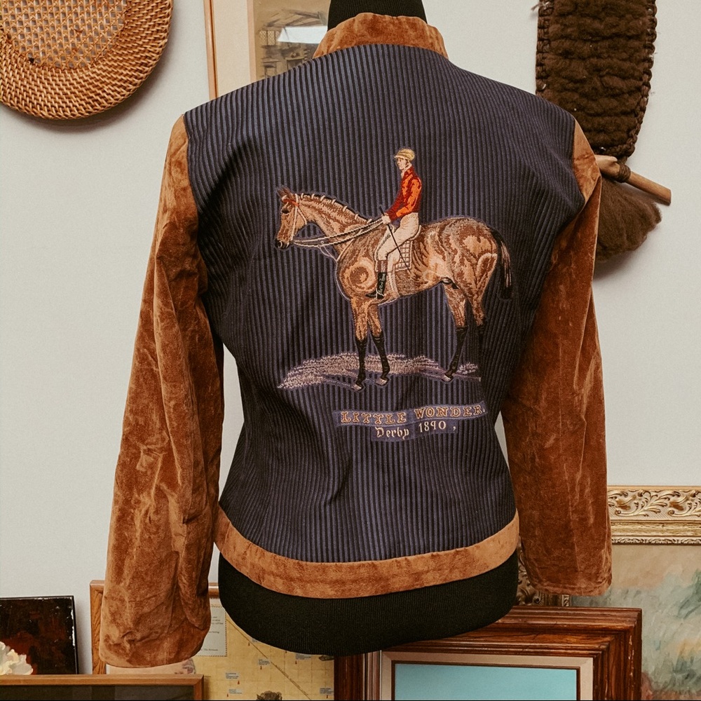 Vintage suede and canvas riding jacket